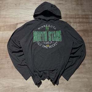 Minnesota North Stars NHL Old Time Hockey  Lightweight Hoodie Gray Medium
